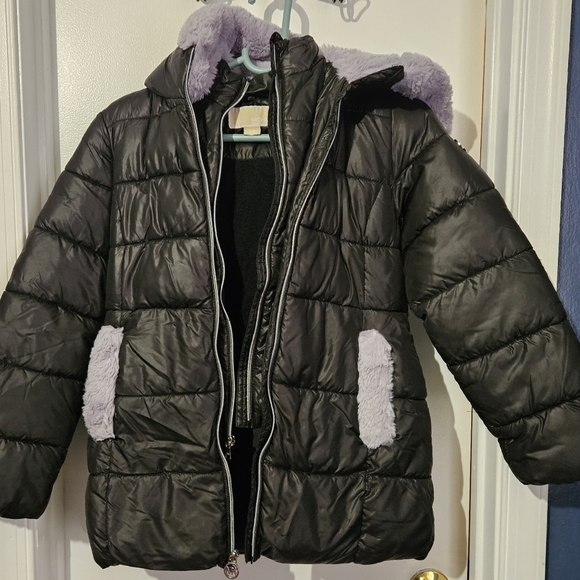 Michael Michael Khors Girls Black Puffer coat  L 10/12 - Picture 1 of 9